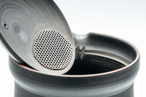 Japanese Chaho - 石龍 Uemura Hiroyuki, Sekiryu Kiln - Black Kurodei Tokoname-yaki Sasame Teapot - 300ml - Tezumi