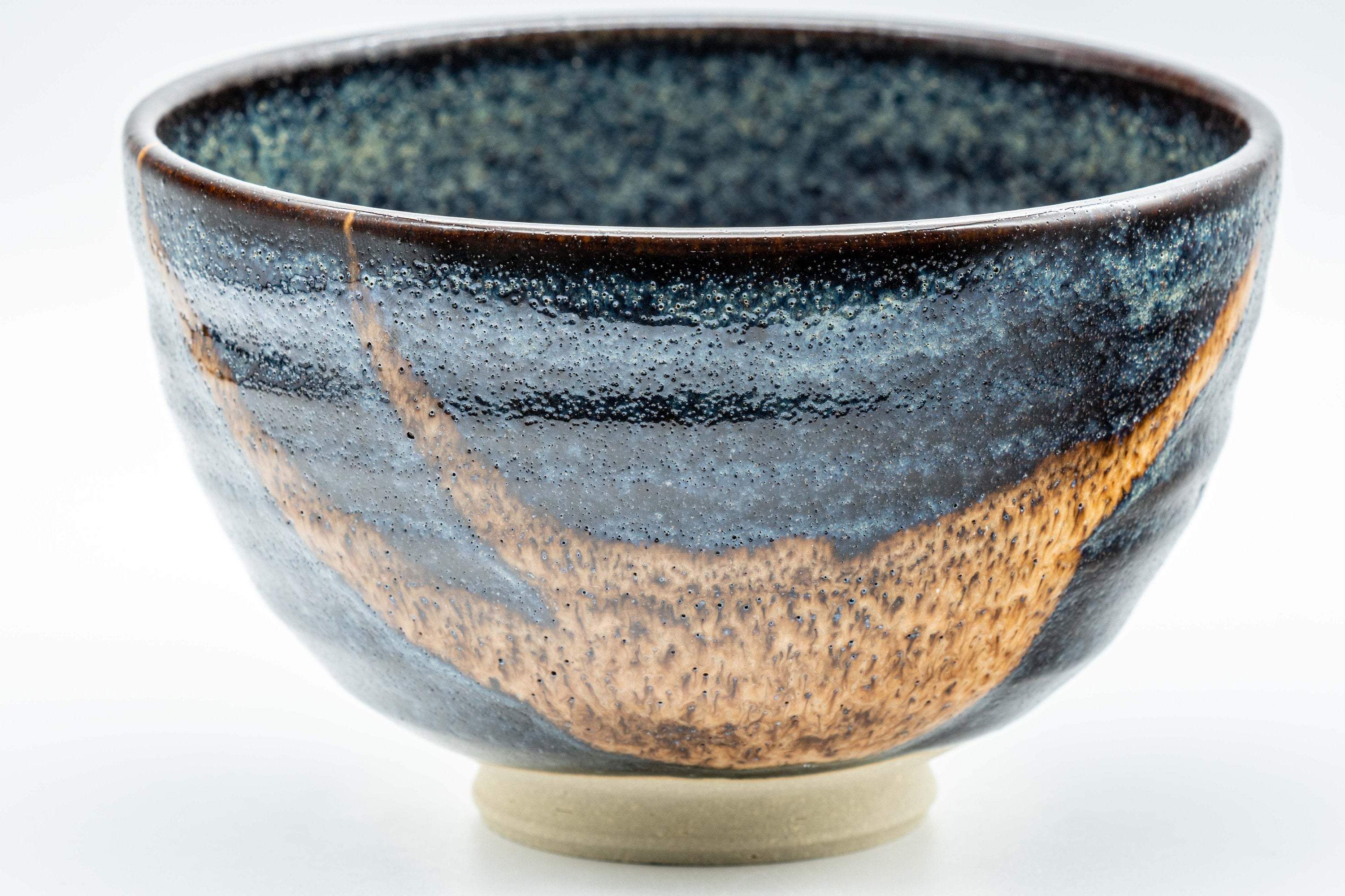 Japanese Matcha Bowl - Hare's Fur Glazed Wan-nari Chawan - 450ml