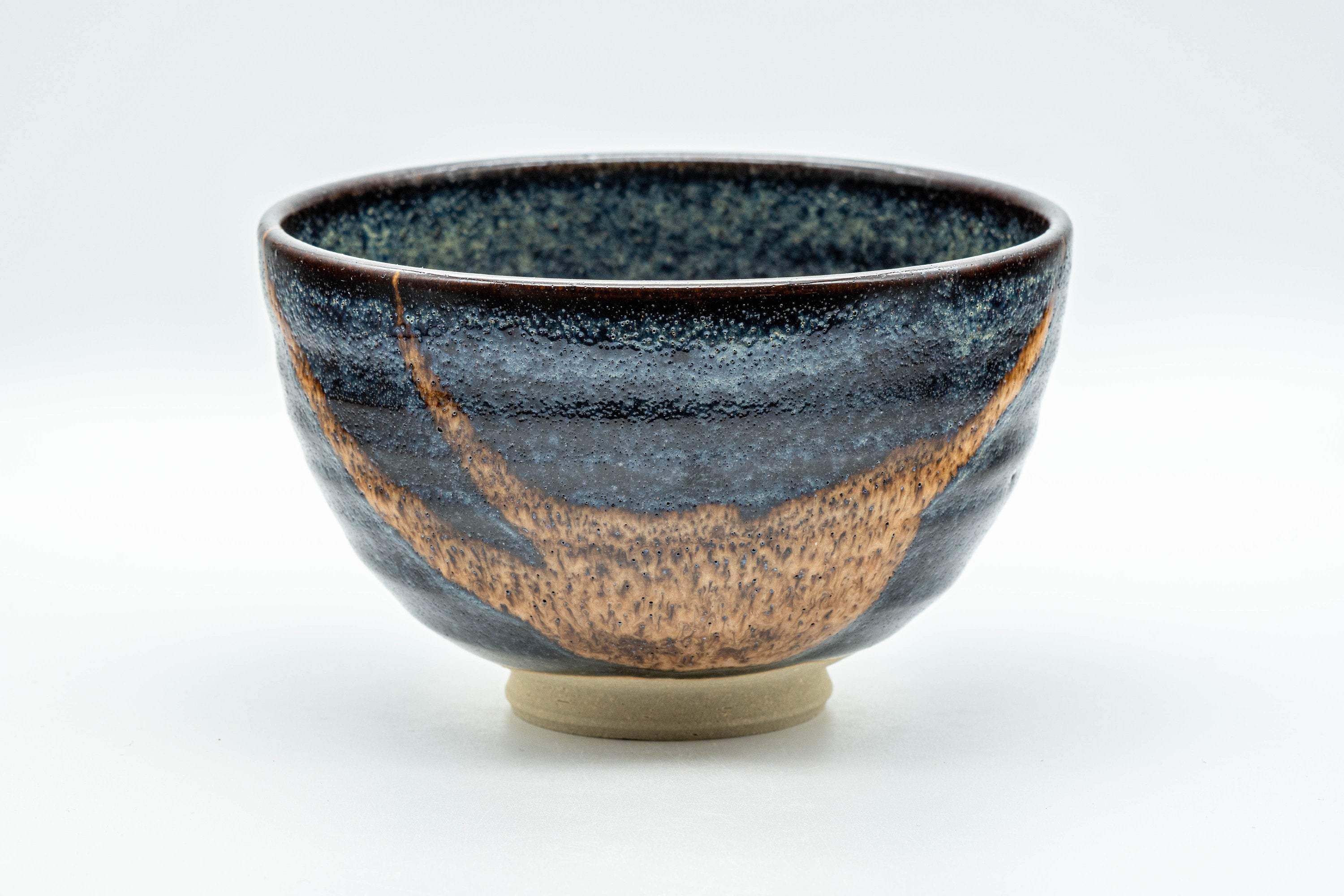 Japanese Matcha Bowl - Hare's Fur Glazed Wan-nari Chawan - 450ml