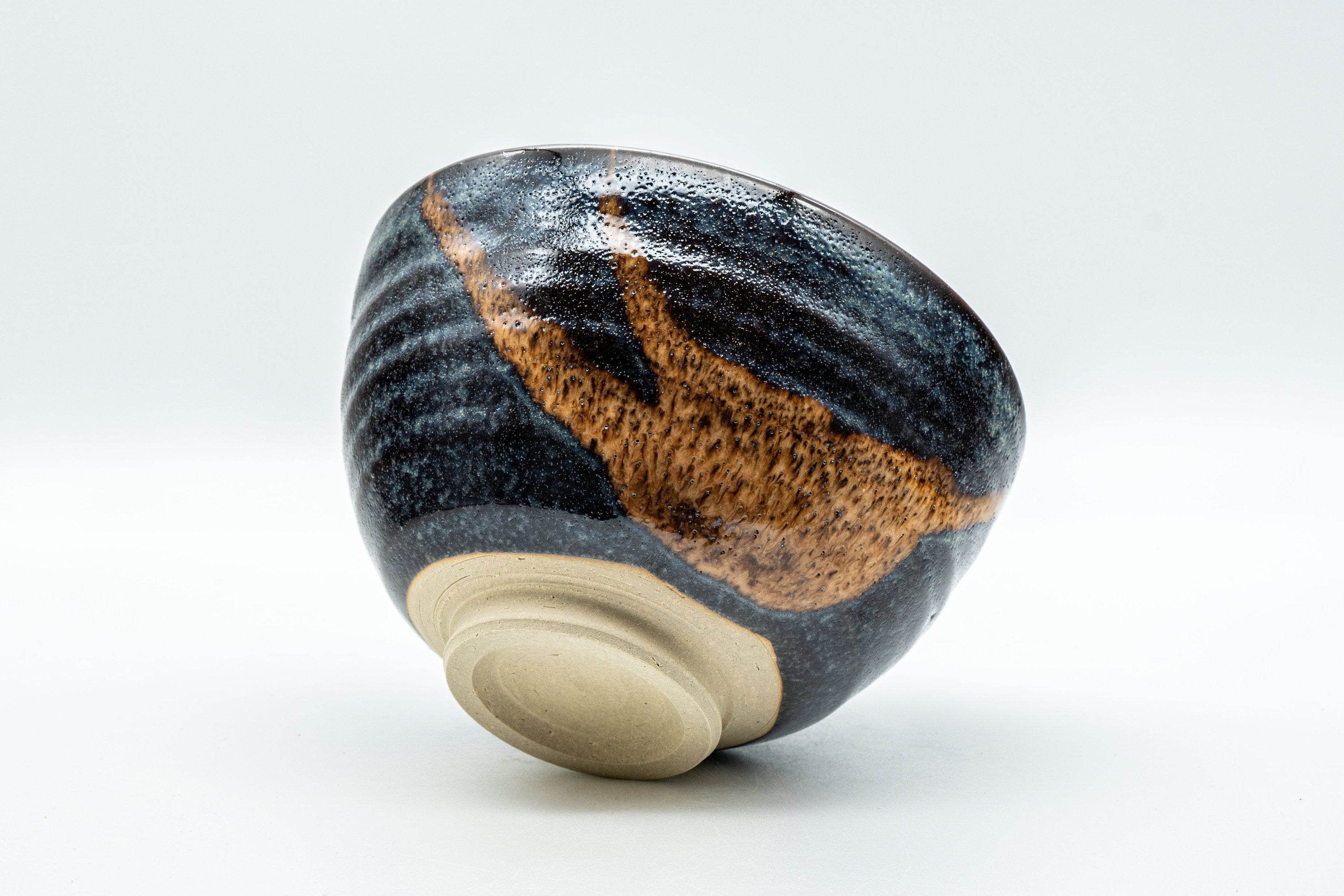 Japanese Matcha Bowl - Hare's Fur Glazed Wan-nari Chawan - 450ml