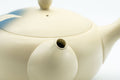 Tezumi — Japanese Kyusu - Ivory Momiji Takasuke Tokoname-yaki Debeso Teapot - 260ml — closeup of the painted decoration