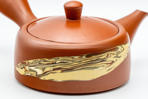 Japanese Kyusu - 玉光 Gyokko Nerikomi Striped Tokoname-yaki Debeso Teapot - 190ml