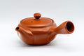 Japanese Kyusu - Kasen Floral Tokoname-yaki Teapot - front view showing the lid and spout
