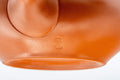 Japanese Kyusu - Kasen Floral Tokoname-yaki Teapot - closeup of the red clay surface