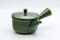 Tezumi — Japanese Kyusu - Green Ryokudei Tokoname-yaki Teapot - 230ml — three-quarter view from the opposite side