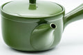 Tezumi — Japanese Kyusu - Green Ryokudei Tokoname-yaki Teapot - 230ml — side profile showing the spout and handle
