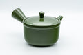Tezumi — Japanese Kyusu - Green Ryokudei Tokoname-yaki Teapot - 230ml — side view showing the spout