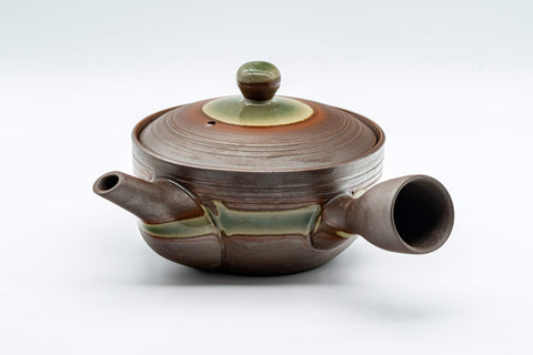 Japanese Kyusu - 童山 Ash Green Glazed Banko-yaki Teapot - 230ml - Tezumi