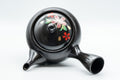 Japanese Kyusu - Sakura Black Kurodei Tokoname-yaki Teapot - 350ml - top-down view of the lid and side handle