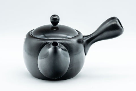 Japanese Kyusu - 福仙窯 Fukusen Kiln Plum Blossoms Black Kurodei Tokoname-yaki Teapot - 350ml