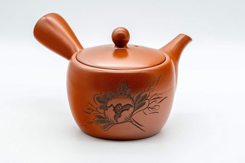 Tezumi — Japanese Kyusu - Floral Tokoname-yaki Teapot - 325ml — three-quarter view