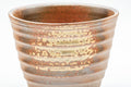 Japanese Teacups - Pair of Ido-gata Shigaraki-yaki Yunomi - 175ml - closeup looking into the interior of one cup