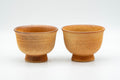 Japanese Teacups - Pair of Shigaraki-yaki Senchawan - front view of both Shigaraki-yaki senchawan side by side