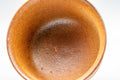 Japanese Teacups - Pair of Shigaraki-yaki Senchawan - top-down closeup of the interior