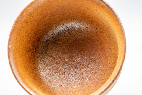 Japanese Teacups - Pair of Shigaraki-yaki Senchawan - top-down closeup of the interior