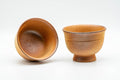 Japanese Teacups - Pair of Shigaraki-yaki Senchawan - angled view of the pair of cups