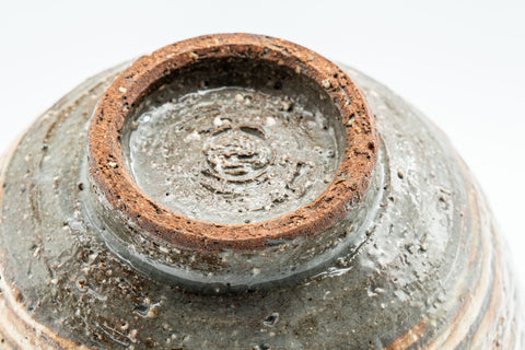Japanese Teacup - Hakeme Glazed Stoneware Yunomi - 150ml - overhead view of the interior and rim