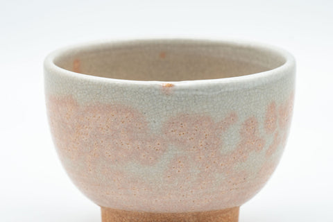Japanese Teacup - Tsubaki Kiln Gohonte Hagi-yaki Senchawan - 80ml - wide side view showing the cup form