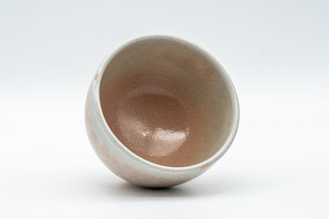 Japanese Teacup - Tsubaki Kiln Gohonte Hagi-yaki Senchawan - 80ml - high angle view into the interior