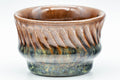 Tezumi — Japanese Teacup - Groovy Multicoloured-Glazed Guinomi - 50ml — tipped to show the interior