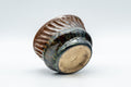 Tezumi — Japanese Teacup - Groovy Multicoloured-Glazed Guinomi - 50ml — top-down view of the interior