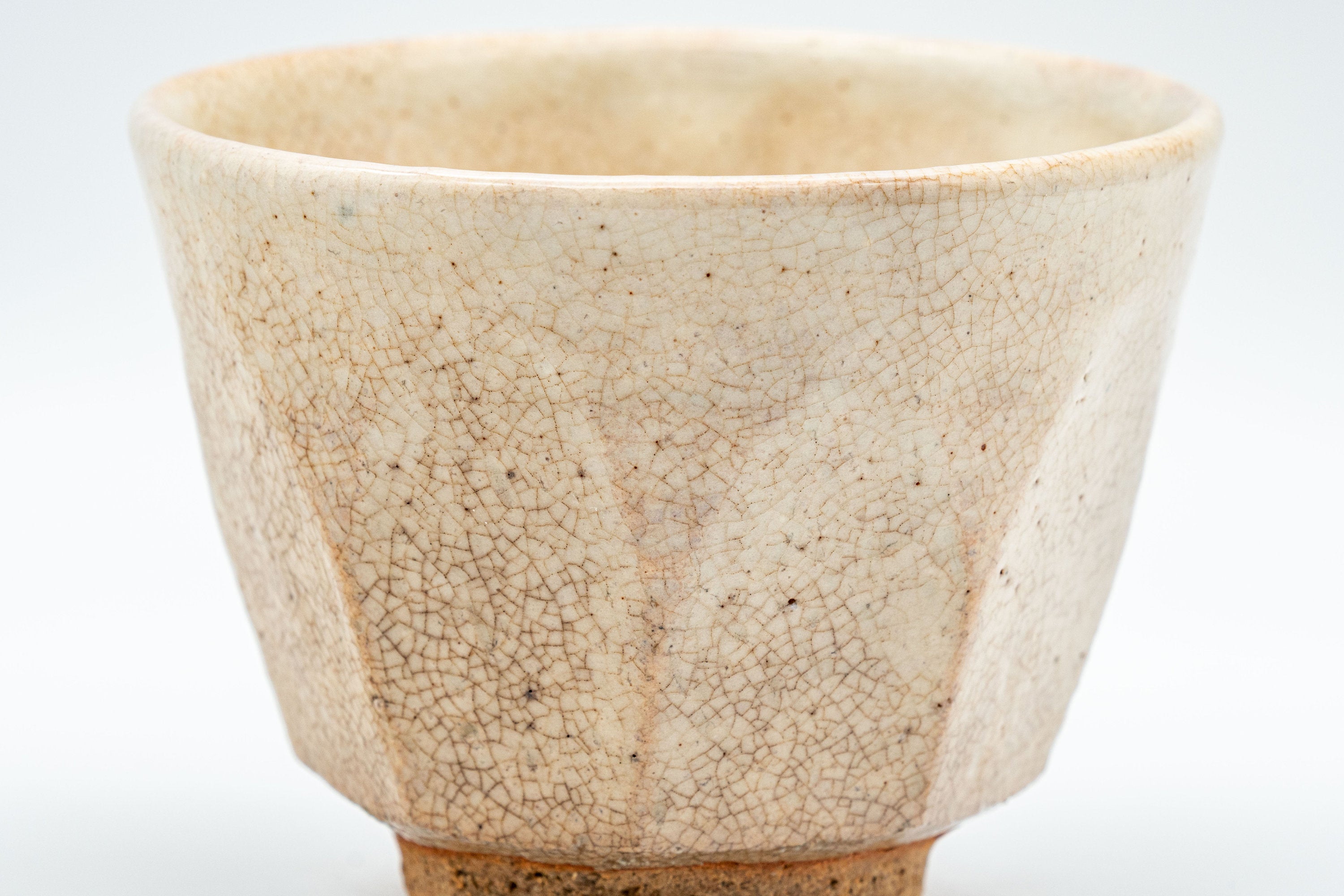 Japanese Teacups - Pair of 啓 Heptagonal Hagi-yaki Yunomi - 130ml
