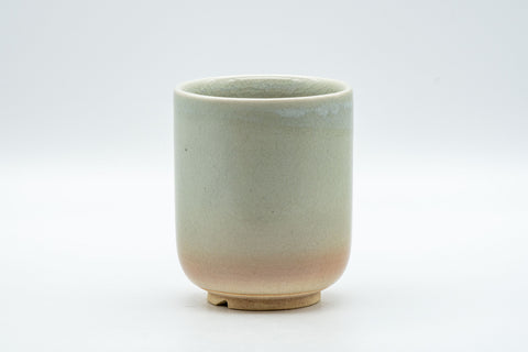 Japanese Teacup - Tsutsu-gata Hagi-yaki Yunomi - front view of the cylindrical Hagi-yaki cup
