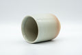 Japanese Teacup - Tsutsu-gata Hagi-yaki Yunomi - angled view tipped to show the interior