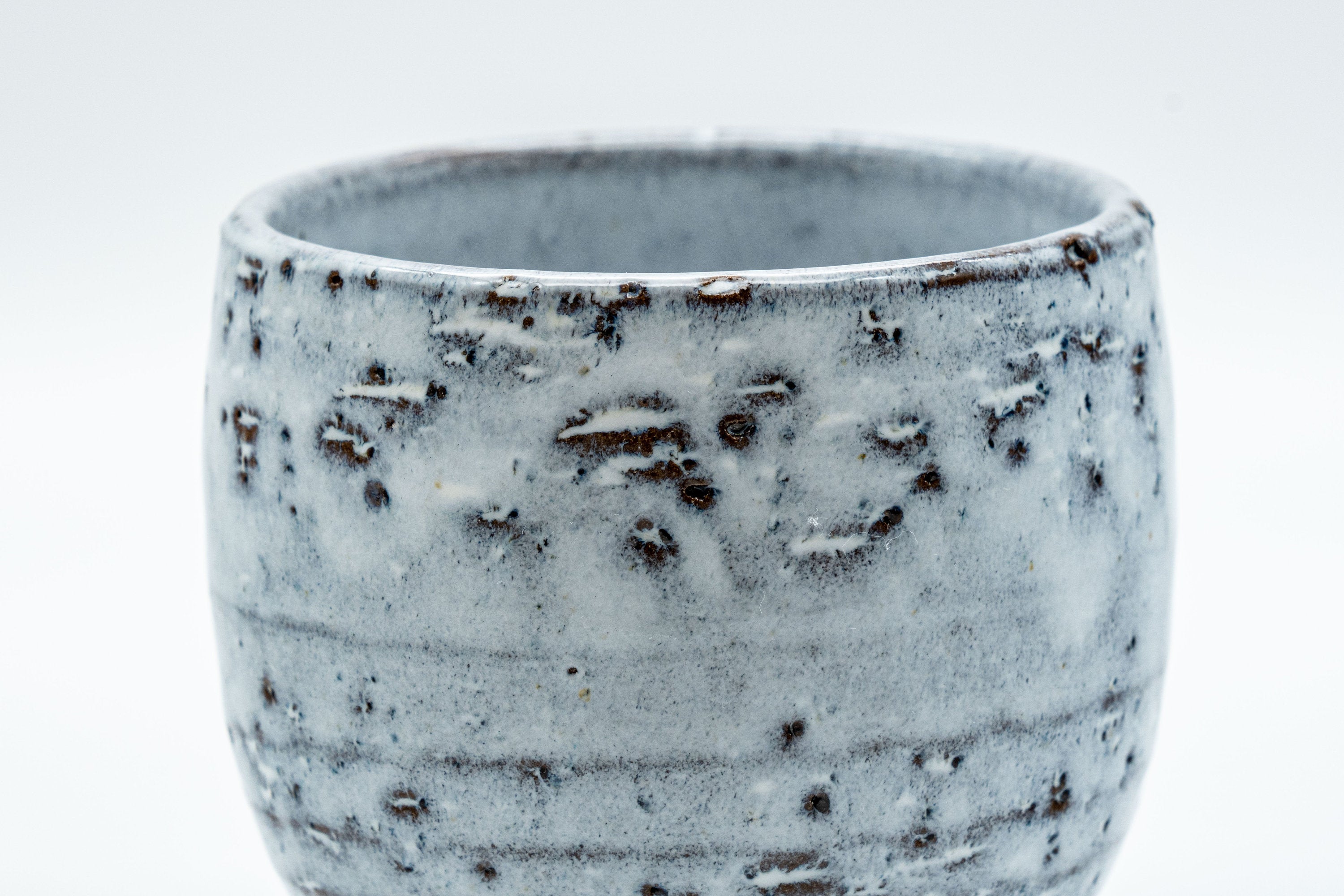 Japanese Teacup - White Glazed Spiral Yunomi - 125ml