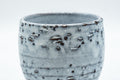 Japanese Teacup - White Glazed Spiral Yunomi - 125ml - closeup of the spiral-textured white glaze