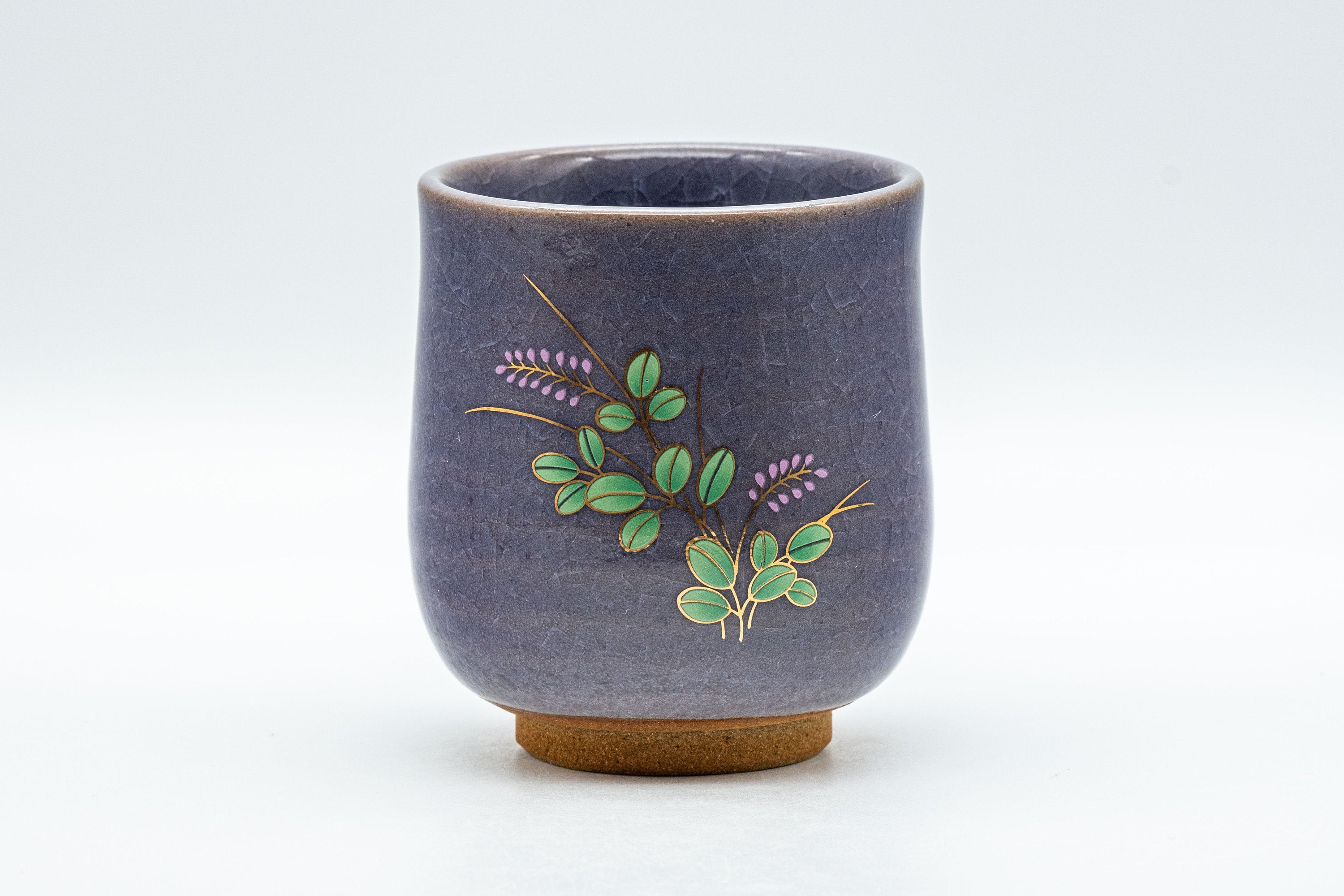 Japanese Teacup - 宮城野 Floral Lavender Purple Snowflake Glazed Tsutsu-gata Yunomi - 160ml