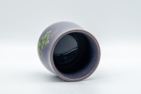 Japanese Teacup - 宮城野 Floral Lavender Purple Snowflake Glazed Tsutsu-gata Yunomi - 160ml