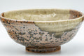 Japanese Matcha Bowl - Goma Hira-gata Shigaraki-yaki Chawan - 250ml - side view showing the wide shallow hira-gata shape