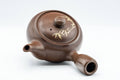 Tezumi — Japanese Kyusu - Brown and Gold Bamboo Teapot with Rubber Grip - 350ml — top-down view of the lid