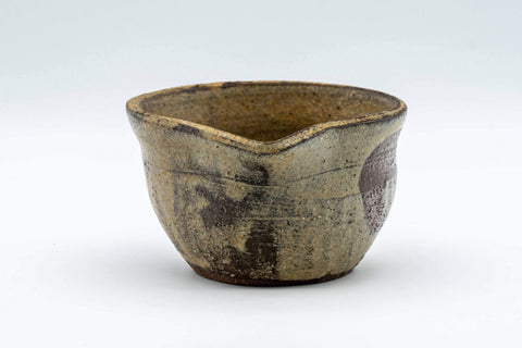 Tezumi — Japanese Katakuchi - Beige Glazed Yuzamashi Water Cooler - 140ml — front view from another angle