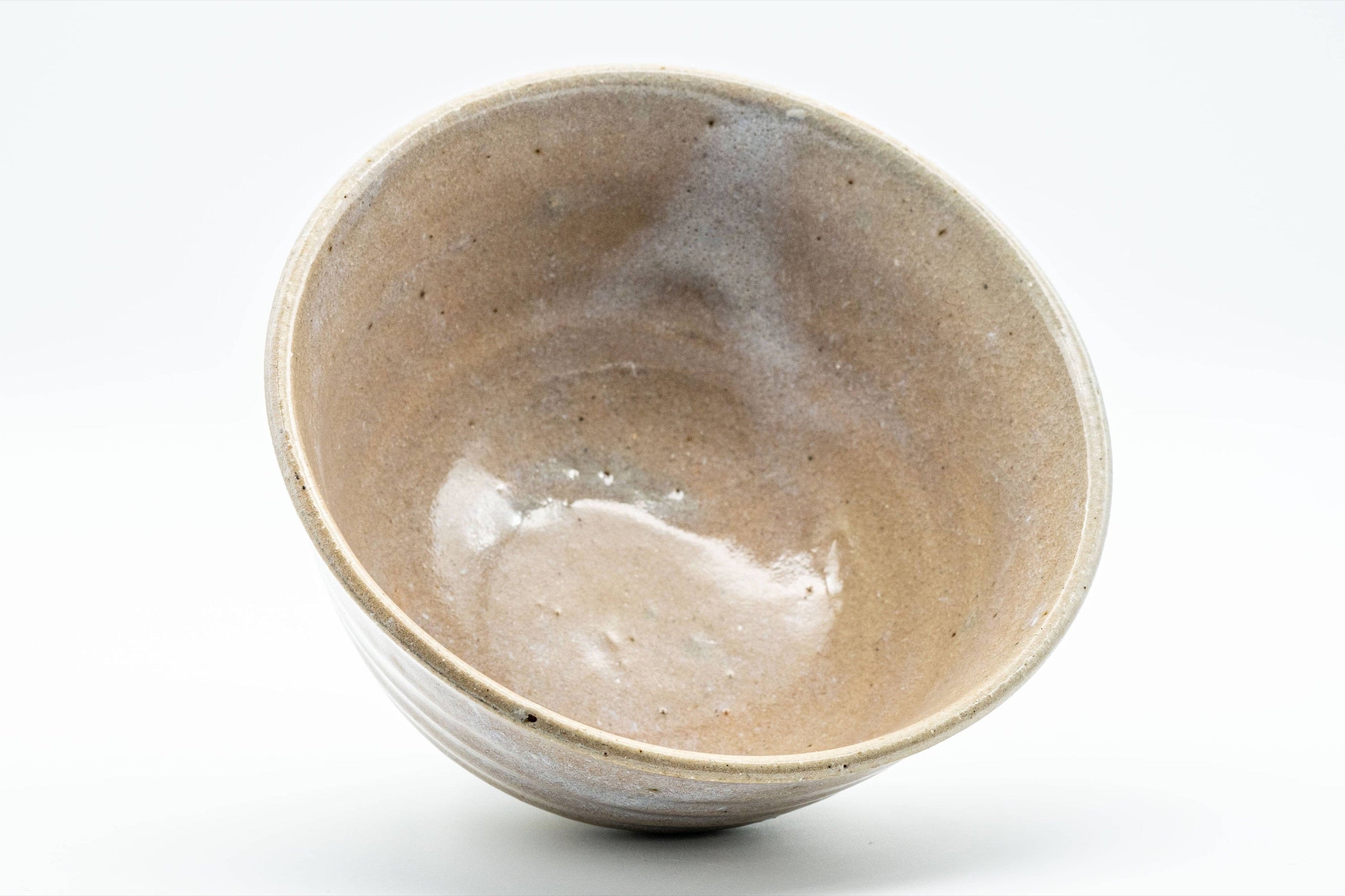 Japanese Matcha Bowl - Beige Drip-Glazed Hatazori-gata Chawan - 450ml