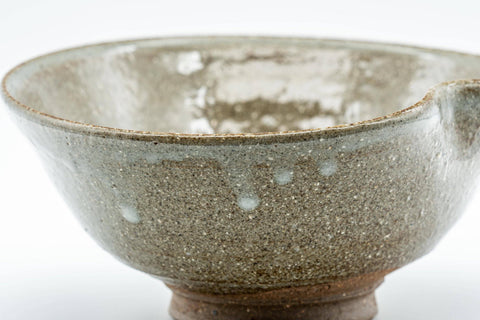 Tezumi — Japanese Matcha Bowl - Drip-Glazed Amikasa-gata Chawan - 250ml — inverted showing the foot ring