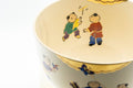 Japanese Matcha Bowl - 郎山 Wan-nari Kyo-yaki Chawan - 450ml - closeup of the rim and painted scene