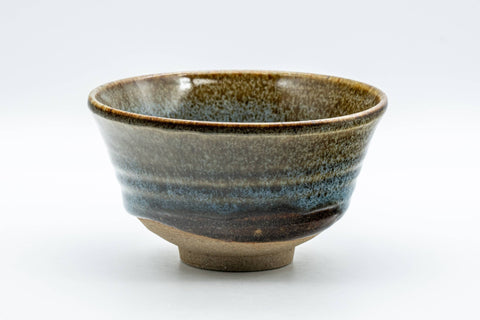 Japanese Matcha Bowl - 芳翠 Housui - Tenmoku Nagashi Glazed Ido-gata Chawan - 350ml
