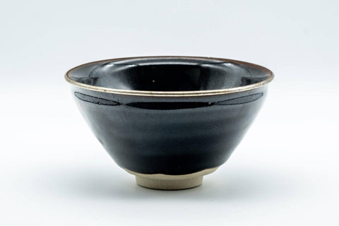 Japanese Matcha Bowl - Teiichi Oketani 定一桶谷 Black Tenmoku Kyo-yaki Chawan with Fukurin - 300ml - Tezumi