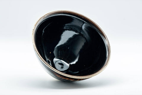 Japanese Matcha Bowl - Teiichi Oketani 定一桶谷 Black Tenmoku Kyo-yaki Chawan with Fukurin - 300ml - Tezumi