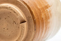 Japanese Teacup - Drip-Glazed Hagi-yaki Yunomi - 170ml - macro closeup of the glazed clay surface and base