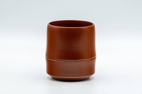 Japanese Teacups - Set of 5 Bamboo Tokoname-yaki Yunomi with Gift Box - 125ml - side view of a single bamboo-node teacup