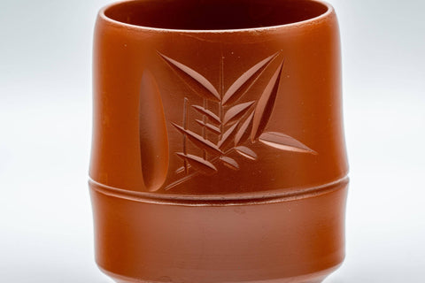 Japanese Teacups - Set of 5 Bamboo Tokoname-yaki Yunomi with Gift Box - 125ml - top-down view into the interior of a single teacup