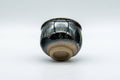Japanese Teacup - Dojimari-gata Tenmoku Nagashi Glazed Guinomi - 40ml - angled view showing the unglazed foot