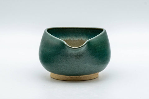 Tezumi — Japanese Katakuchi - Blue-green Agano-yaki Water Cooler  - 100ml — front view from another angle