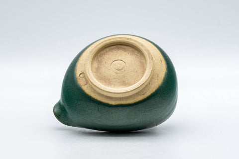 Tezumi — Japanese Katakuchi - Blue-green Agano-yaki Water Cooler  - 100ml — inverted showing the foot ring