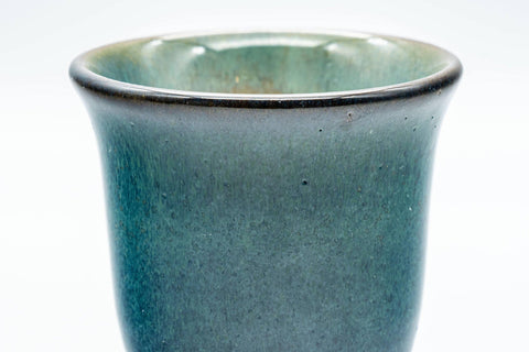 Tezumi — Japanese Teacups - Pair of Blue Turquoise Yunomi - 60ml — top-down view of the interior