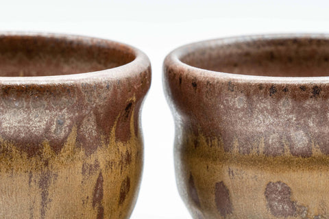 Japanese Teacups - Pair of Drip-Glazed Senchawan - 80ml