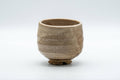 Japanese Teacup - Beige Drip-Glazed Yunomi - 180ml - side view of the cup